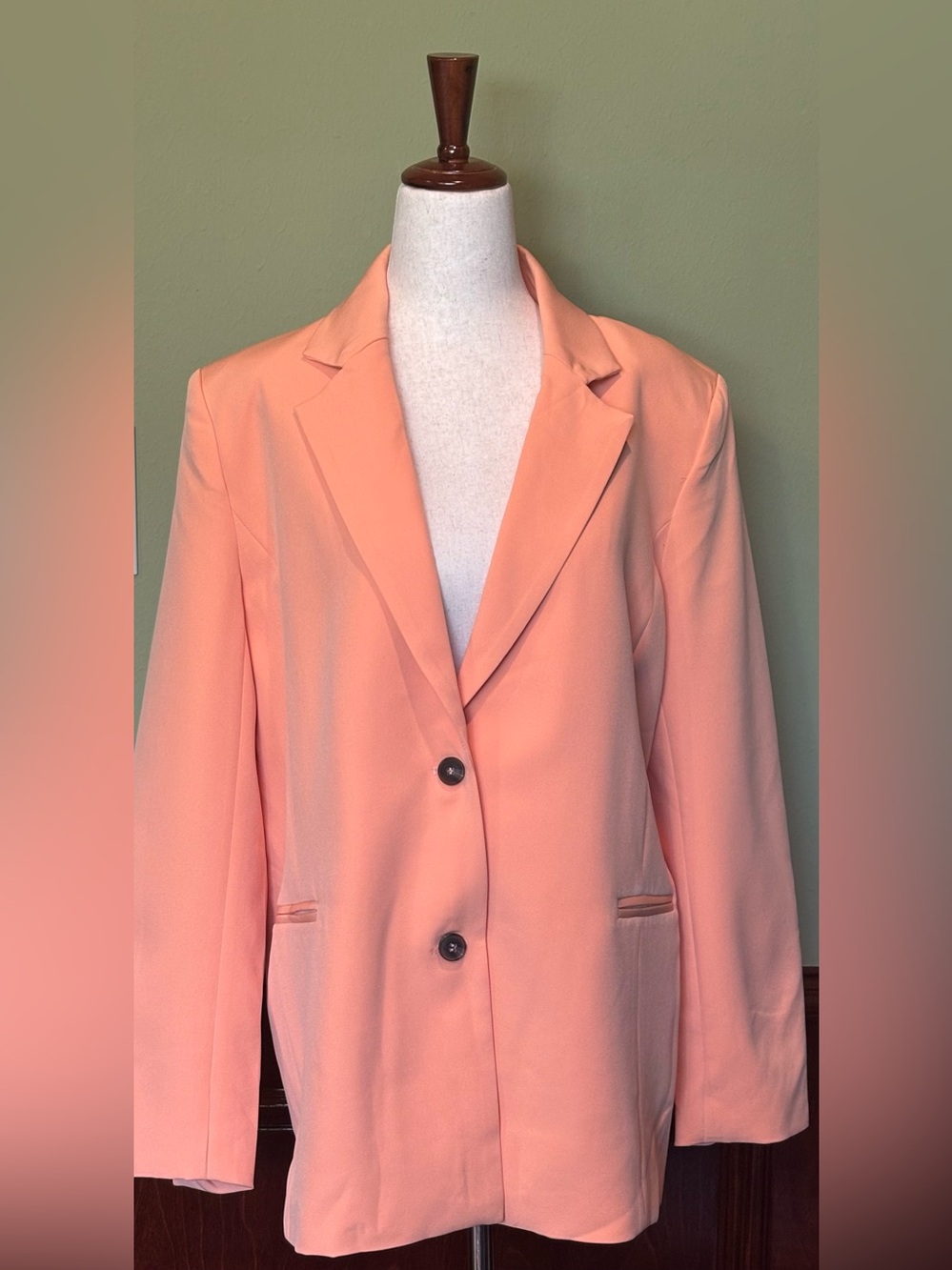 New York & Company Peach Longline Blazer